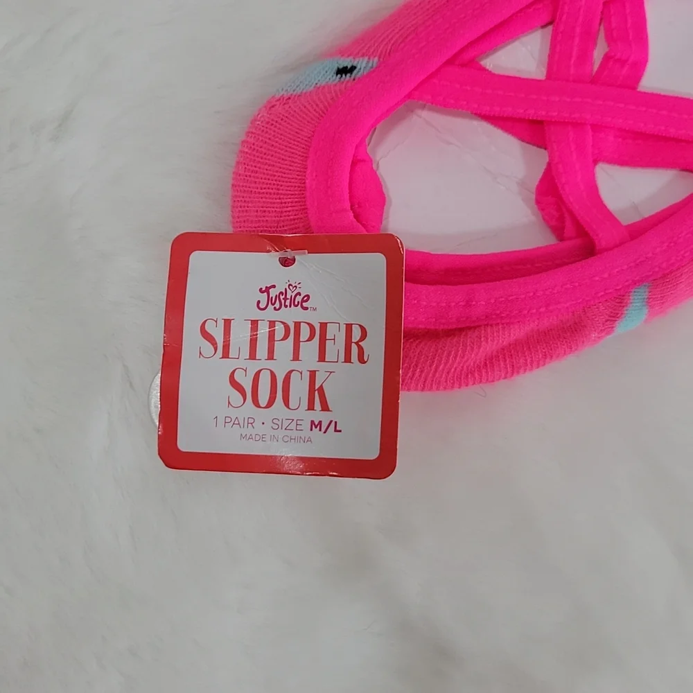 Justice Cat Slipper Sock Size M/L